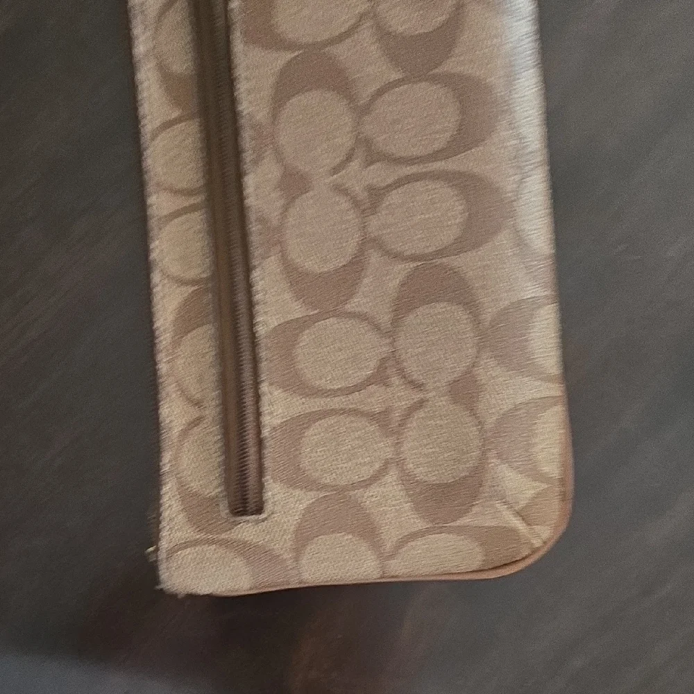 Coach Signature Tan Wristlet - Picture 8 of 15
